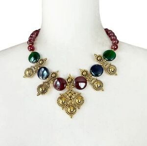 Vintage 90s Jose Maria Barrera for Avon Adriatic Statement Glass Beads Necklace